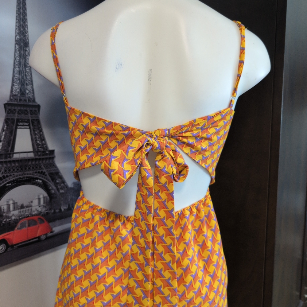 Forever 21 Orange Check Midi Slip Dress - Picture 9 of 12